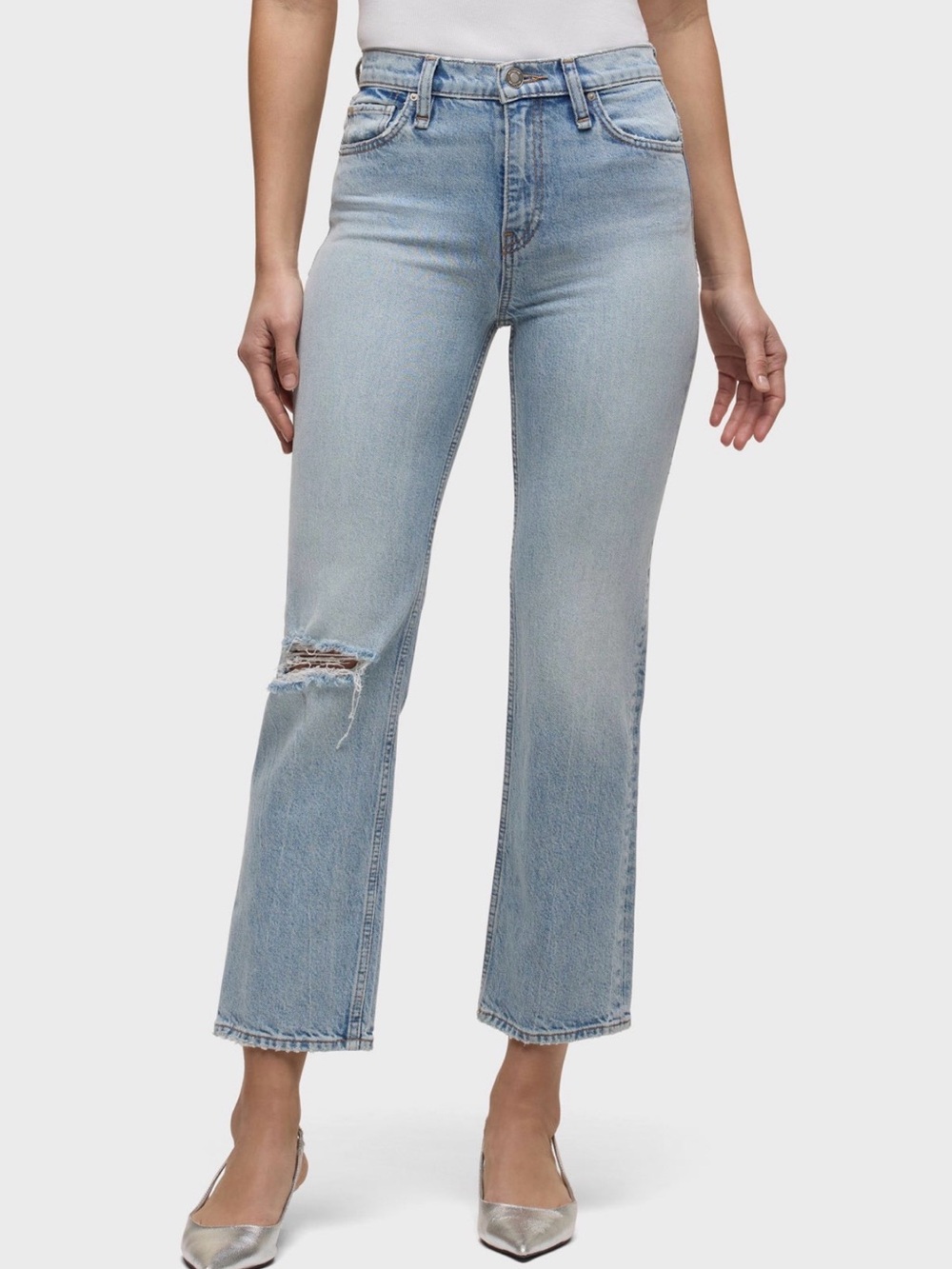 Hudson Jeans Light Blue Cropped Straight Ankle Jeans